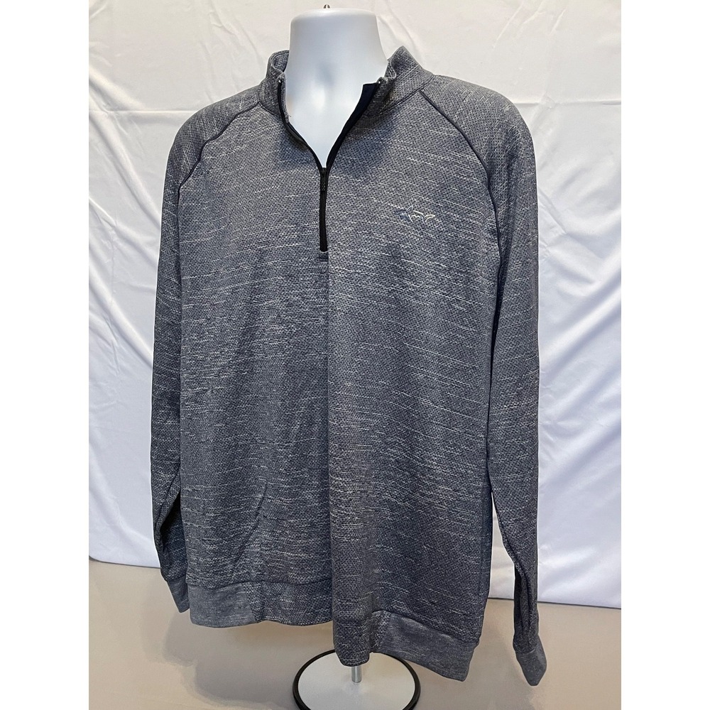 GREG‎ NORMAN GOLF ATHLETIC SHIRT 1/4 ZIP MENS SIZE XXL HEATHER BLUE